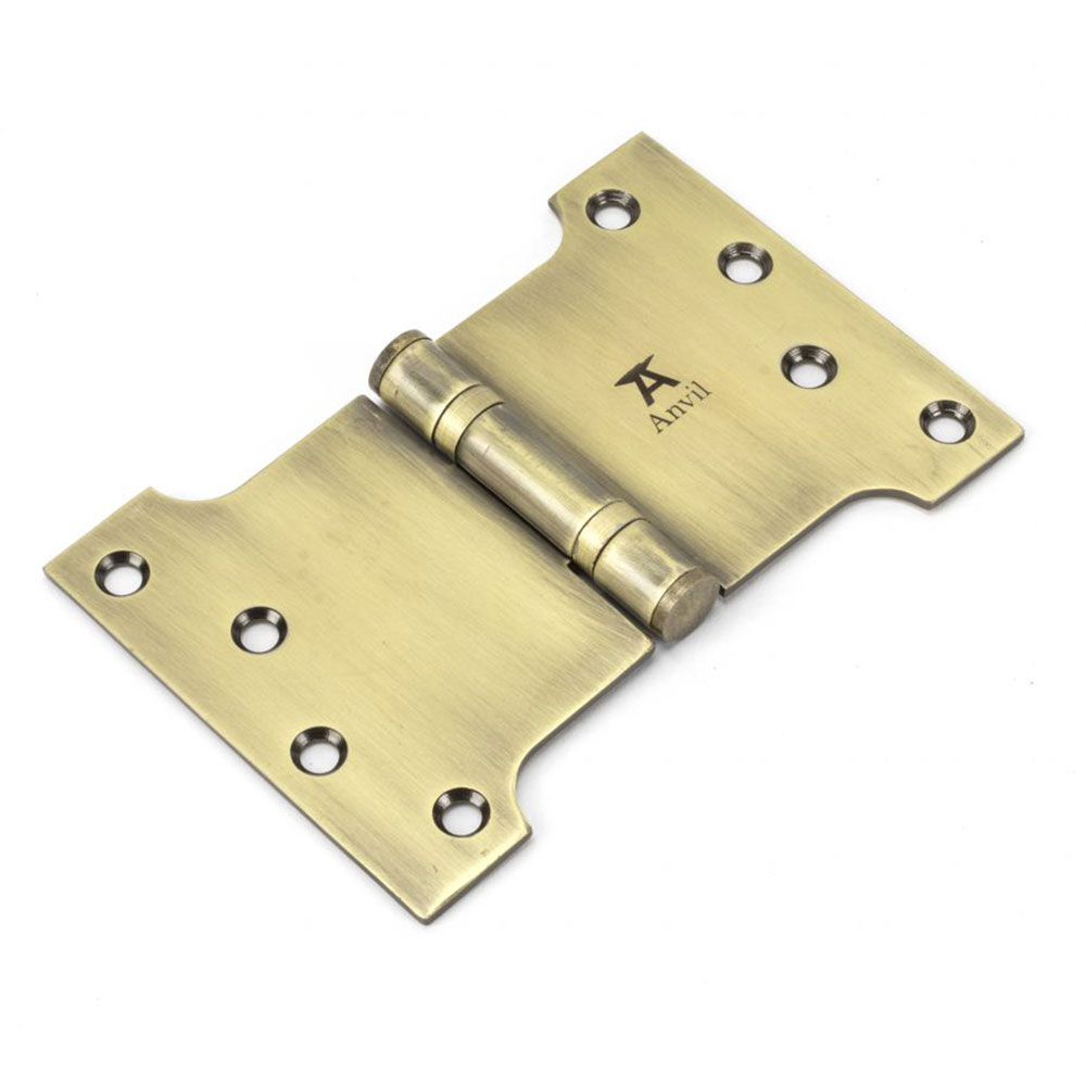 From the Anvil 4 Inch (102mm x 152mm) Parliament Hinge (Sold in Pairs) - Aged Brass